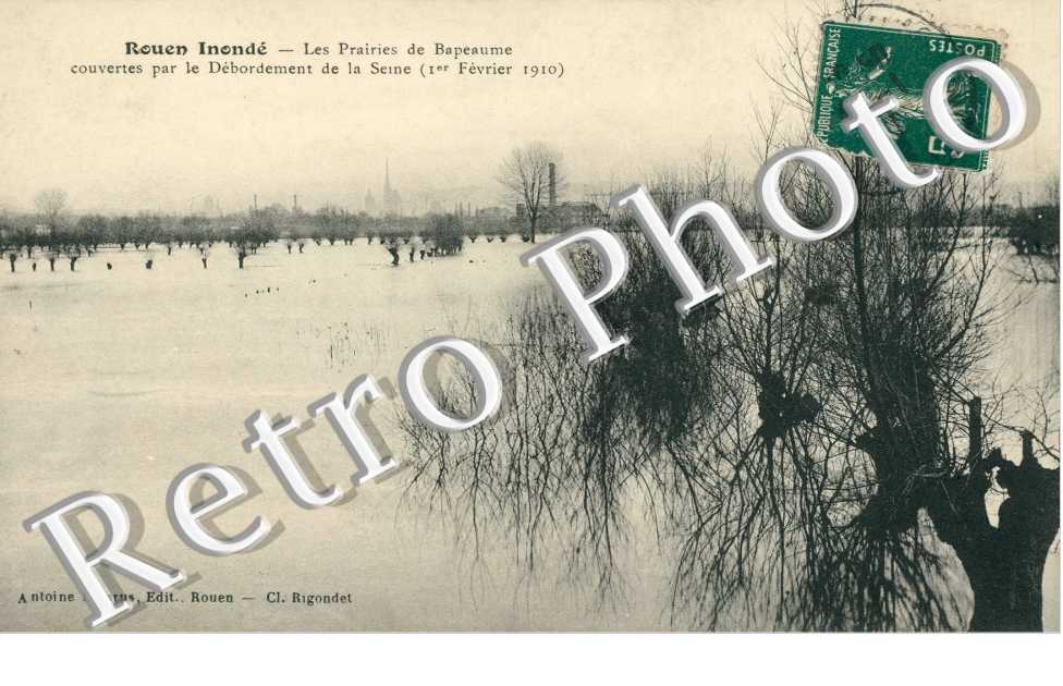 les prairies de Bapeaume La crue de la Seine  1er frier 1910