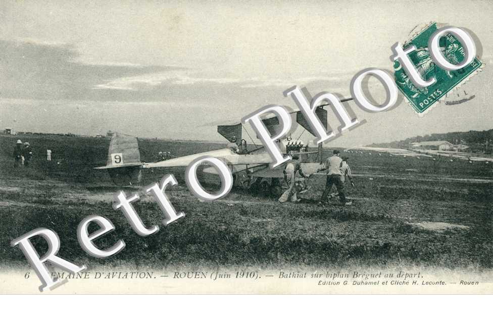 semaine d'aviation juin 1910 Bathiat sur biplan Breguet au depart