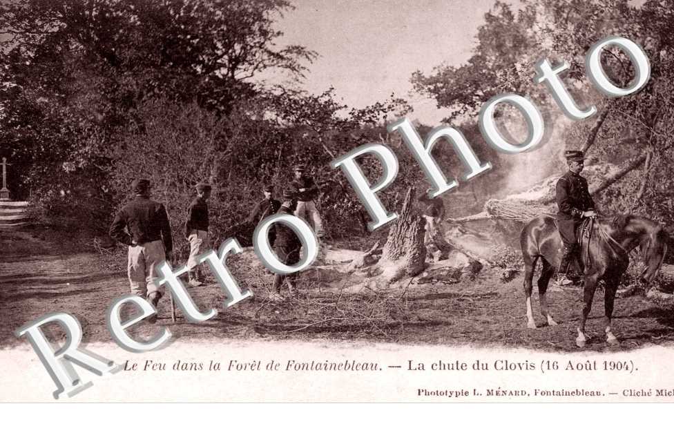 le feu dans la foret La chute du Clovis (16 aout 1904)