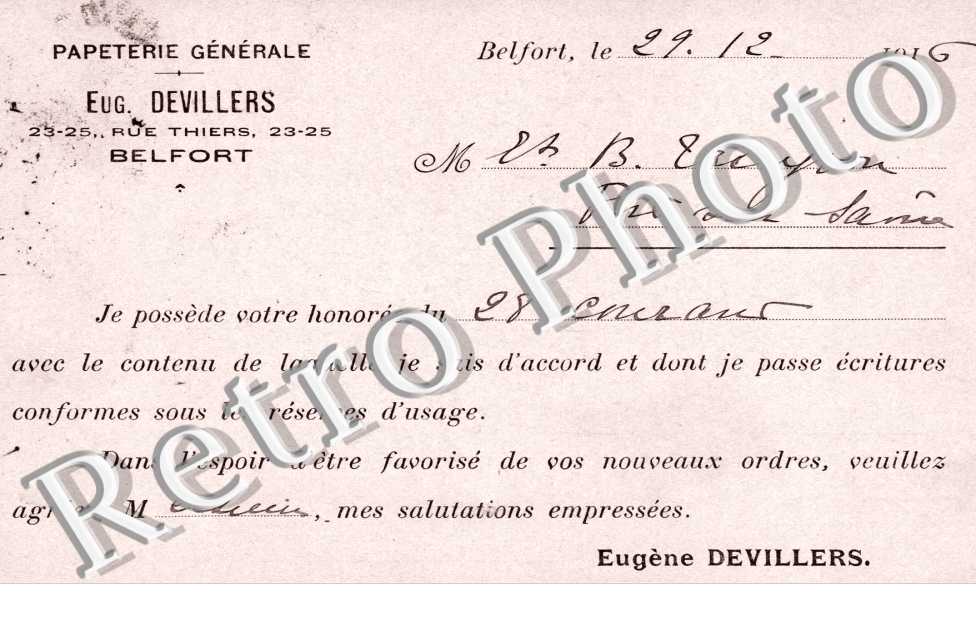 Papeterie Generale Eug. Devillers 23-25 rue Thiers