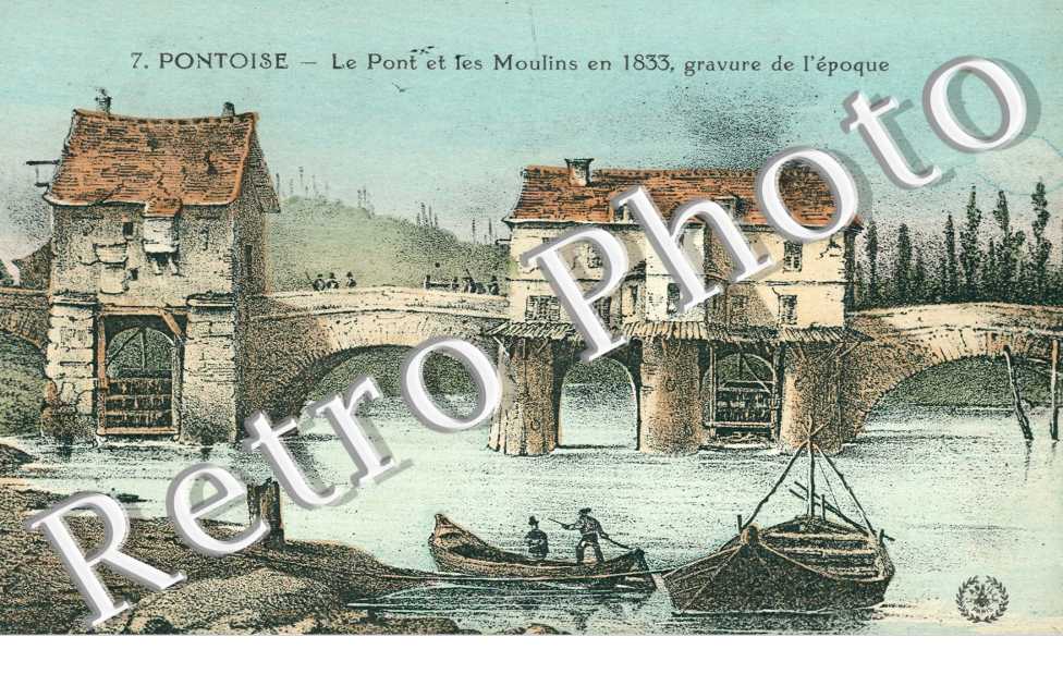 le pont et les moulins en 1833 d&#039;apres une gravue d&#039;epoque