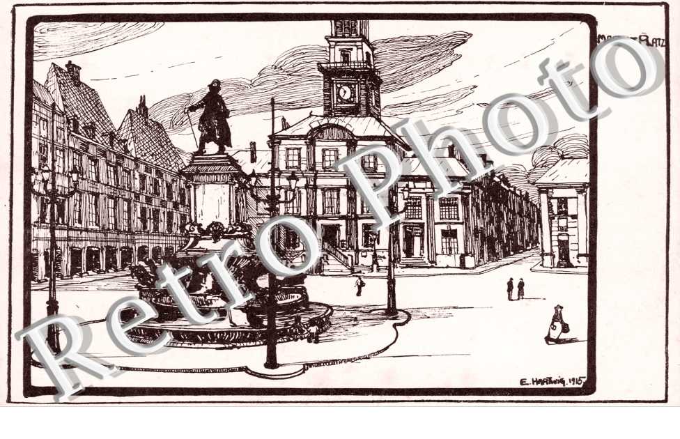 Marktplatz - carte militaire allemande E. Hartwig 1915