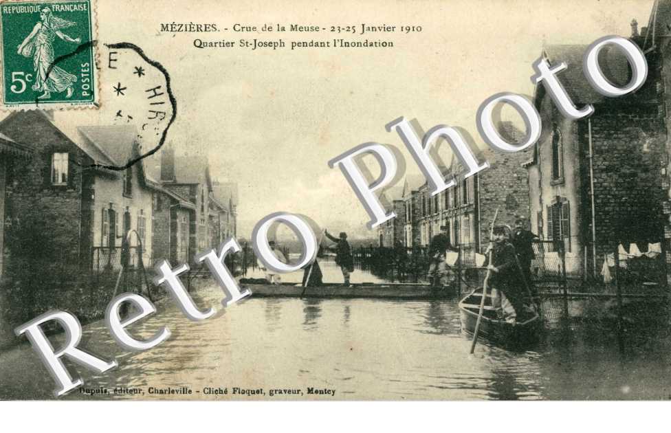 Mezieres crue de la Meuse 23-25 janvier 1910 Quartier Saint-Joseph