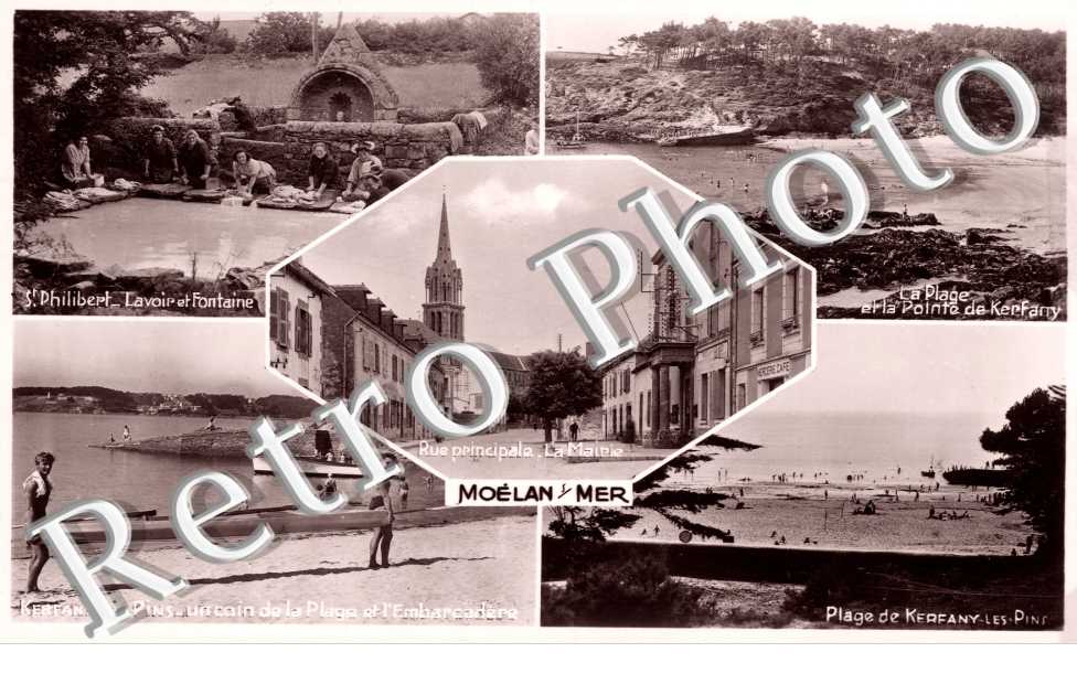 La rue principale La mairie - Saint-Philibert  La page et la pointe de Kerfany