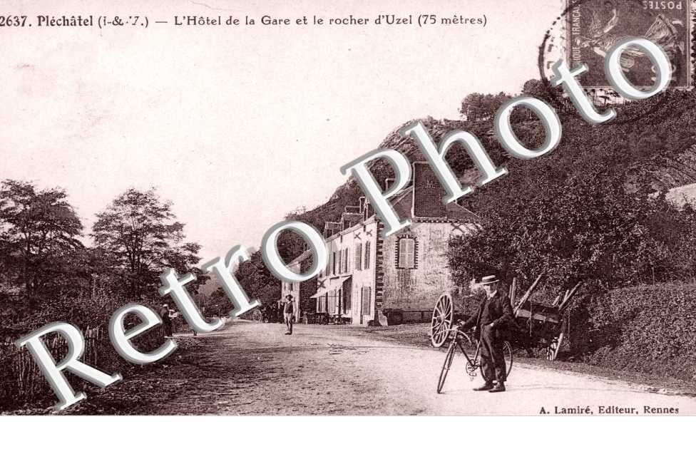 l&#039;hotel de la gare et le rocher d&#039;Uzel
