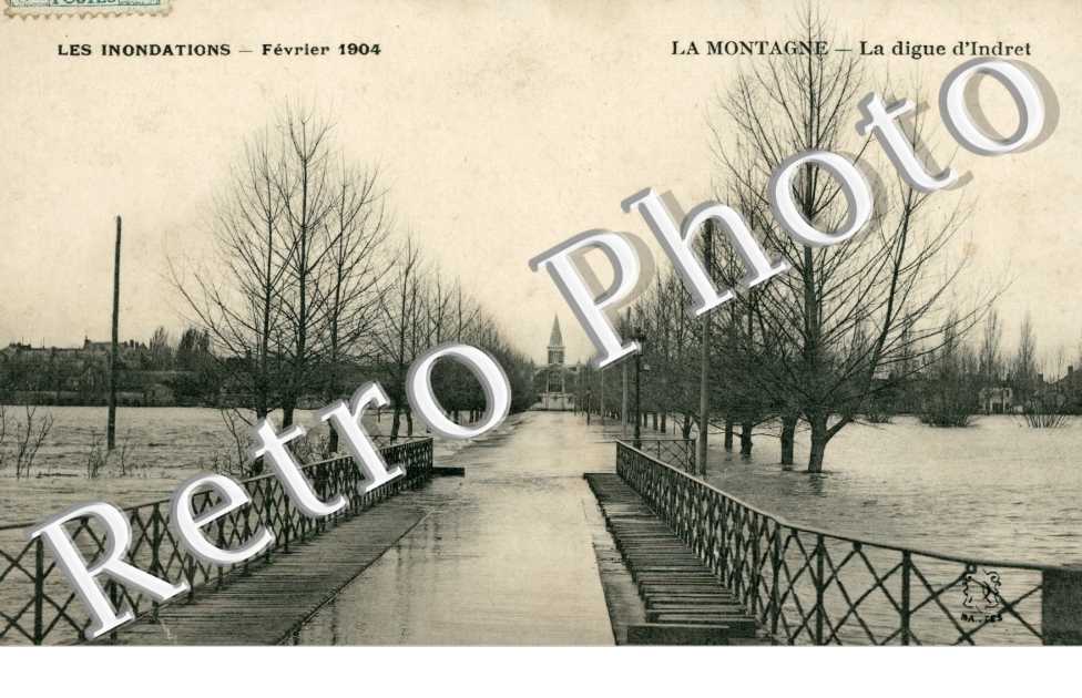 les inondations La digue d'Indret Fevrier 1904