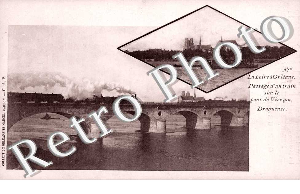 Passage d'un train sur le Pont de Vierzon - La Loire