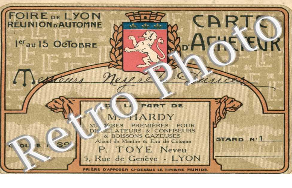 Foire de Lyon - Carte Acheteur - De la Part de M. Hardy
