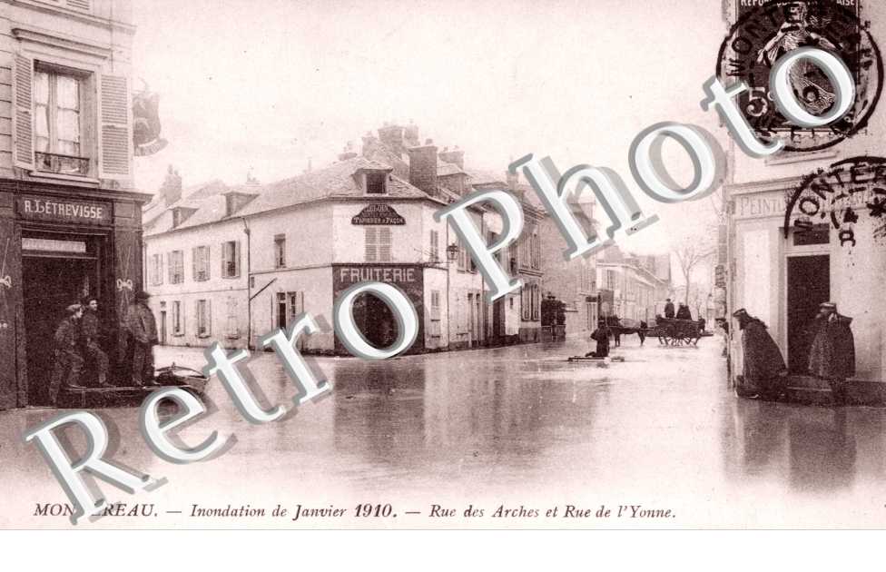 rue des Arches et rue de l'Yonne - Inondation de janvier 1910