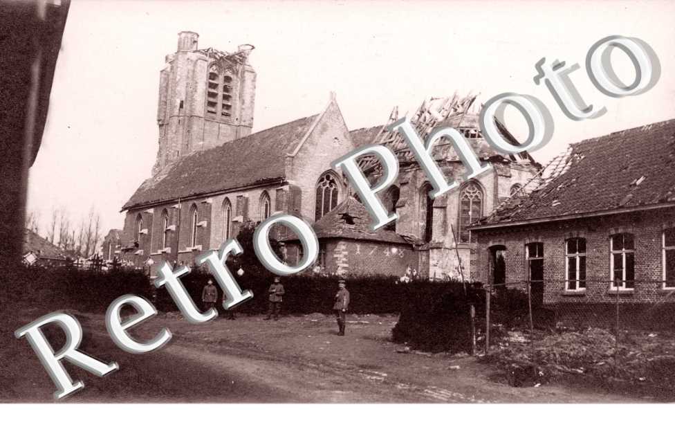 l&#039;eglise en 1915 - carte militaire allemande