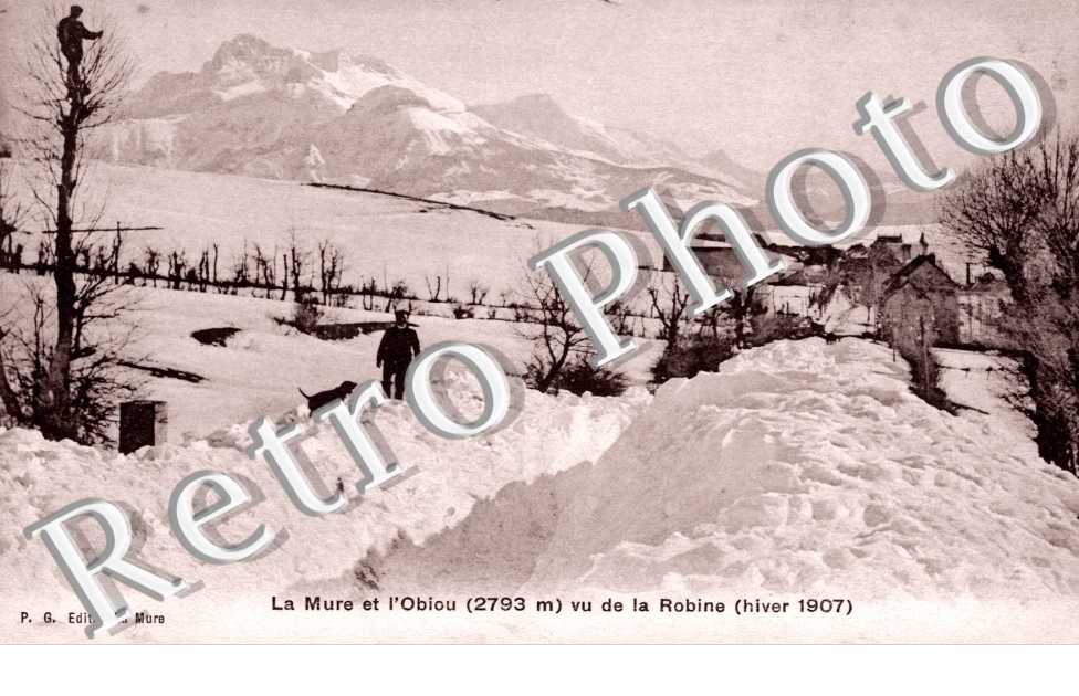 et l&#039;Obiou vue de la Robine (hiver 1907)