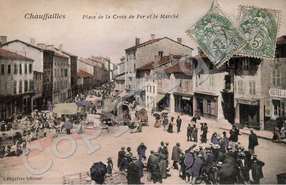 Place de la croix de fer et le marche (couleur)
