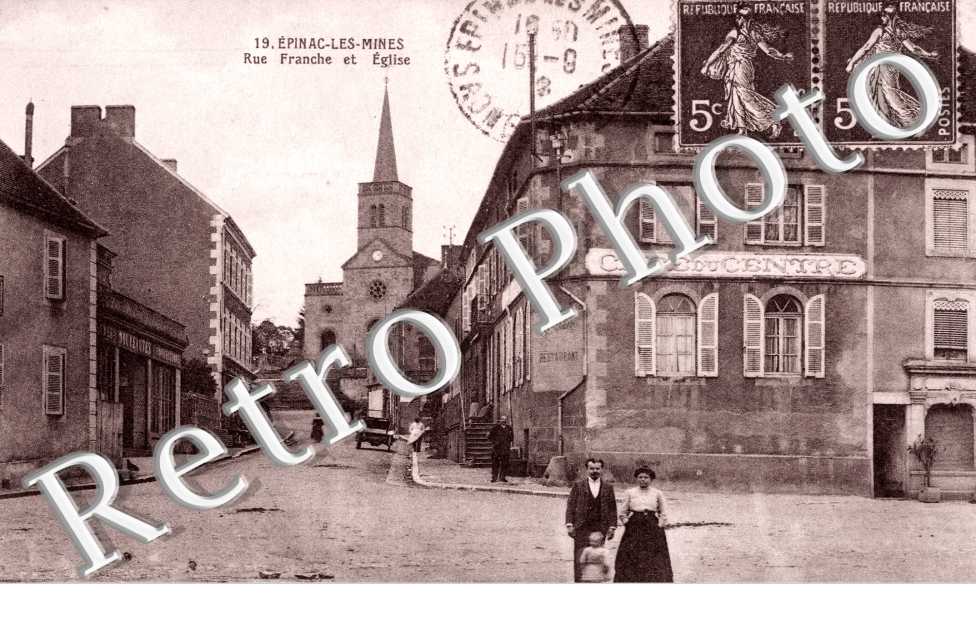 Rue Franche et Eglise, Epinac-les-Mines