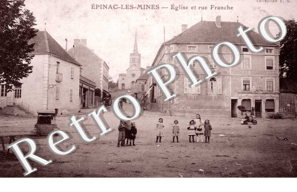 Les mines - Eglise et rue Franche