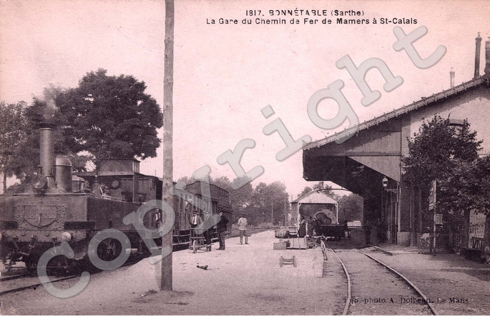 La gare du chemin de fer de Mamers a St Calais - train