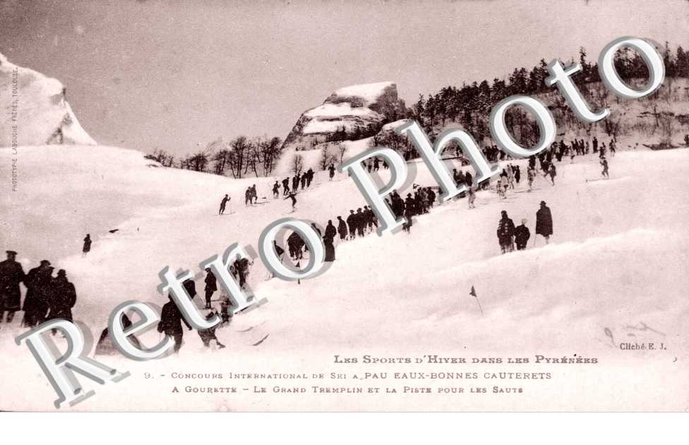 Concours international de ski de PAU-EAUX-BONNES CAUTERETS - A Gourette Le grand tremplin 