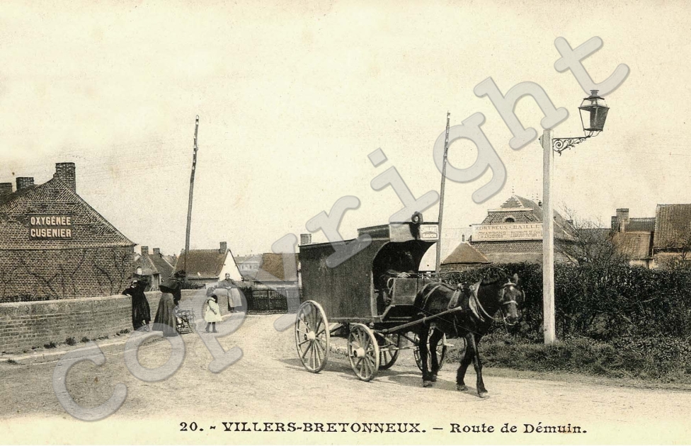 Route de Demuin - attelage de cheval (caleche) (couleur)