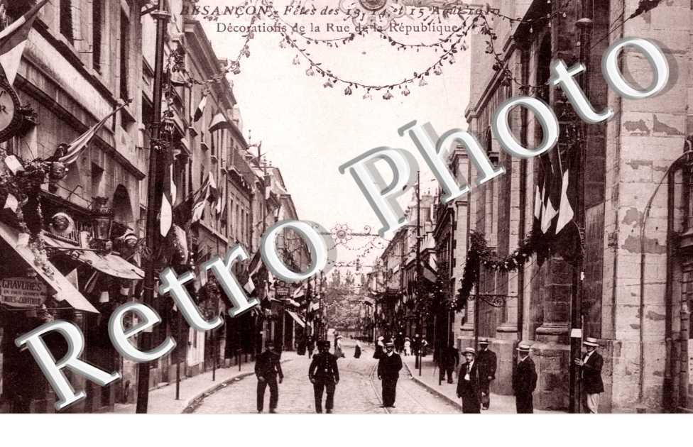 Decorations de la rue de la Republique   - Fetes des 13,14 et 15 aout 1910