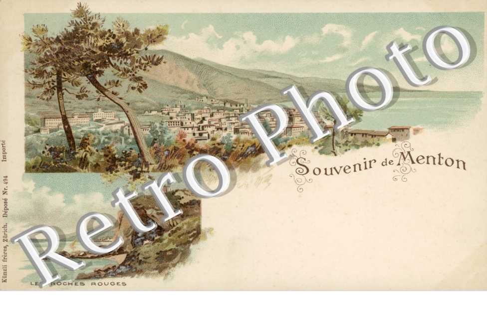 Souvenir de Menton - Les roches rouges