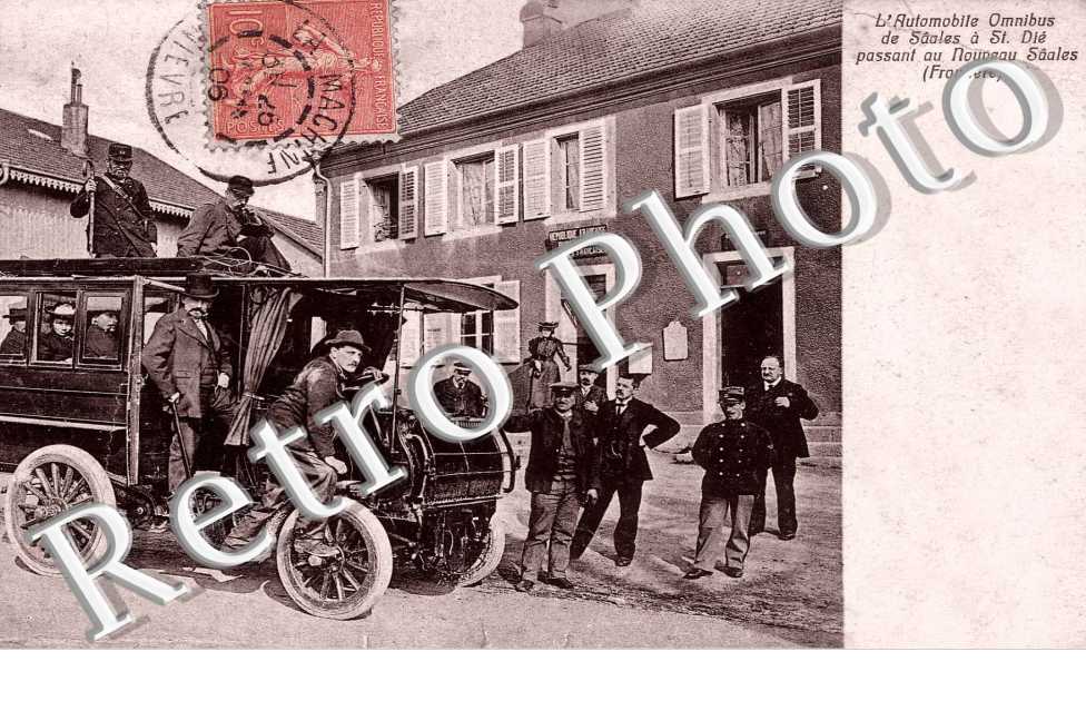 L&#039;Automobile Omnibus de saales a st die passant au nouveau saales (frontiere)
