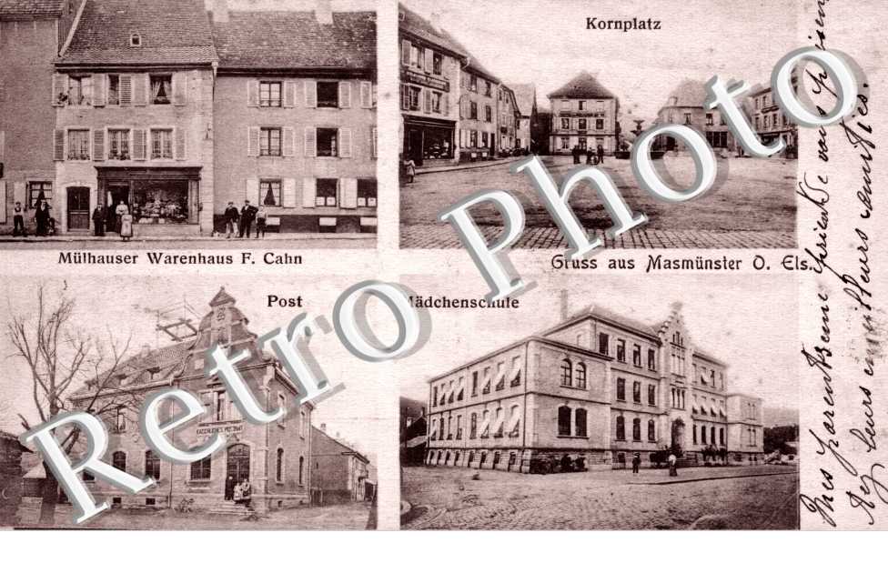 Madchenschule - Post - Kornplatz - Mulhauser Warenhaus F. Cahn