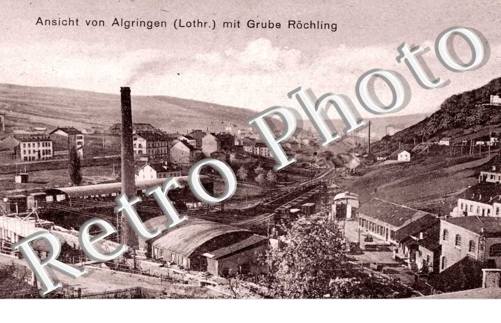 Ansicht von Algringen mit Grube Rochling