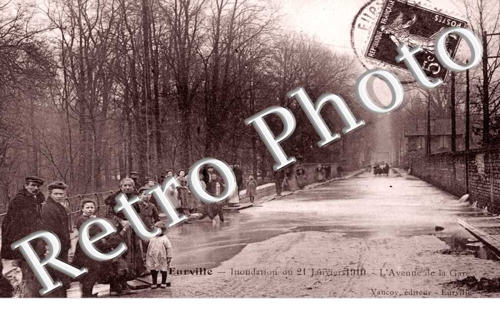 inondations du 21 janvier 1910 L&#039;avenue de la gare