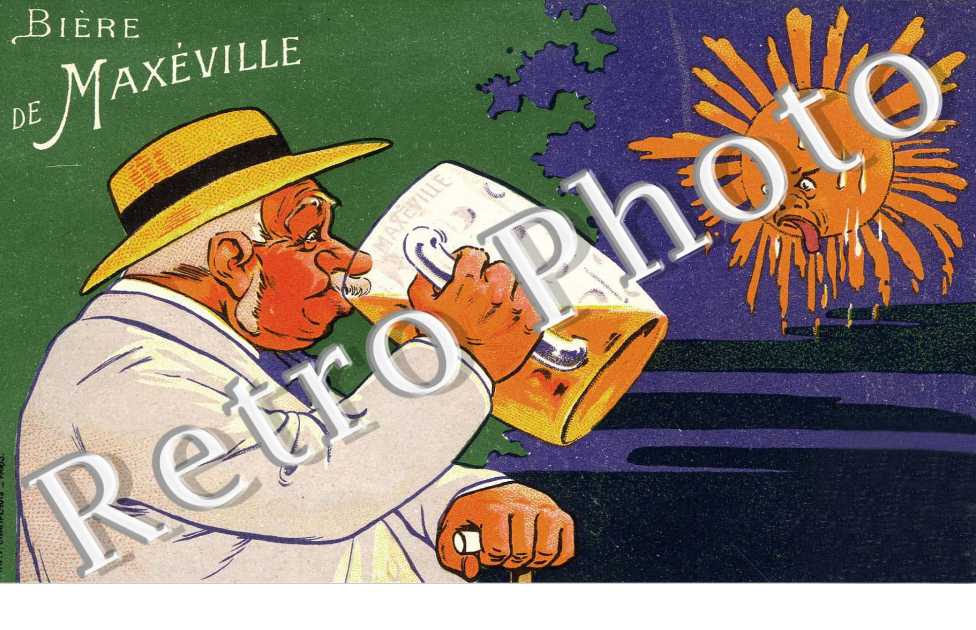 carte fantaisie couleur - Biere de Maxeville - Grandes Brasseries Reunies