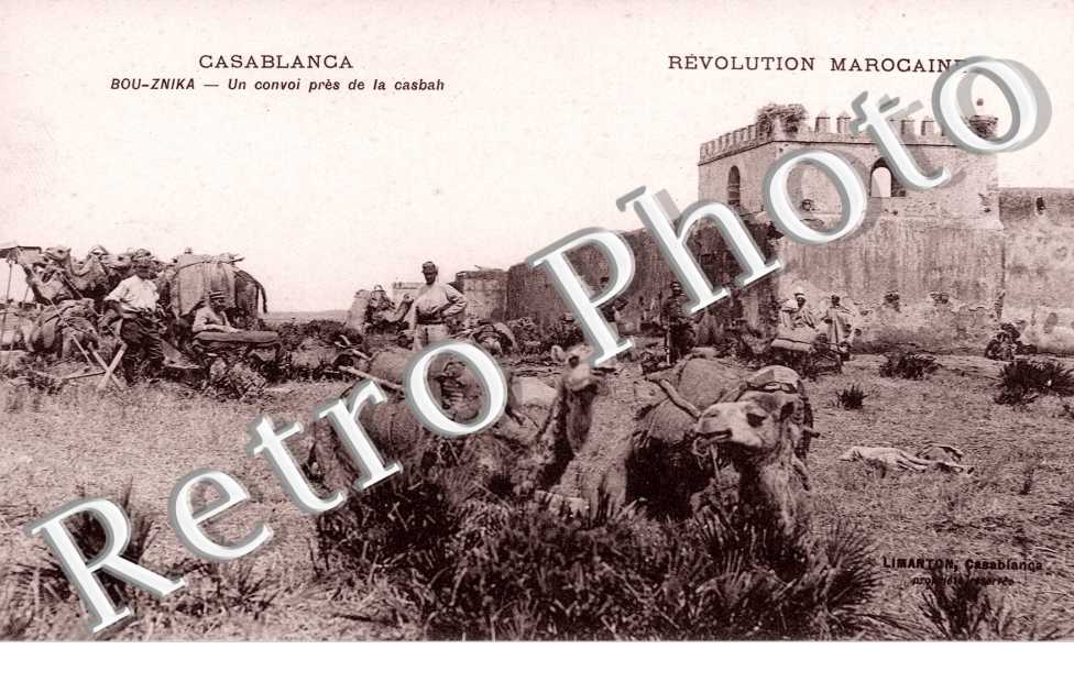 Révolution Marocaine - Bou-Znika  Un convoi pres de la casbah