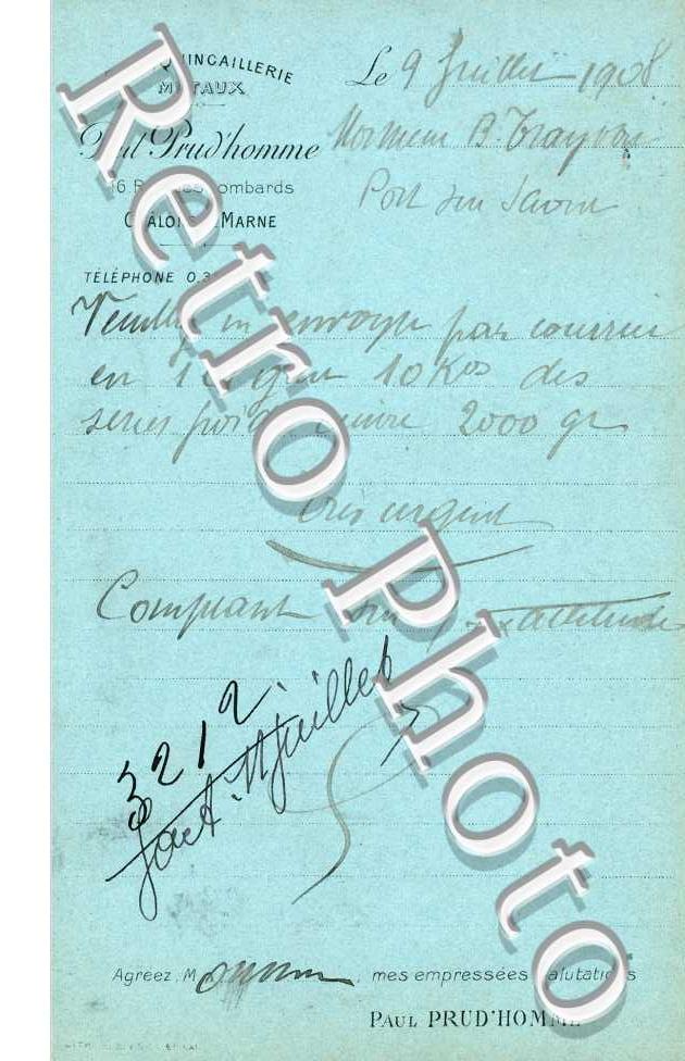Fers Quincaillerie Paul Prud'homme 16 rue des Lombards