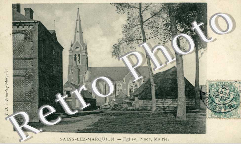 eglise, place, mairie
