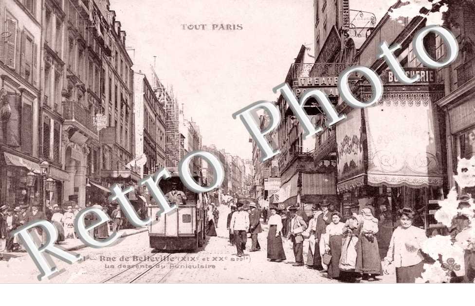 Rue de Belleville. La descente du funiculaire.