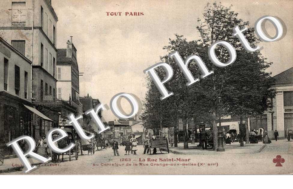 la rue Saint-Maur au carrefour de la rue Grange aux Belles