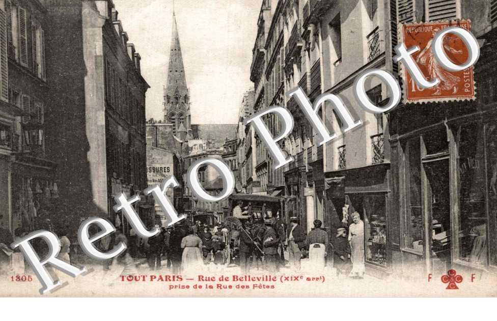 rue de Belleville prise de la rue des Fêtes
