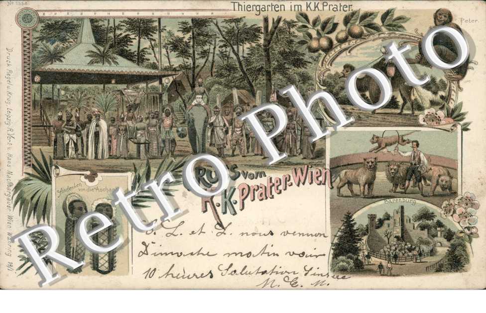 Gruss vom K.K. Prater-Wien - Thiergarten im K.K. Prater