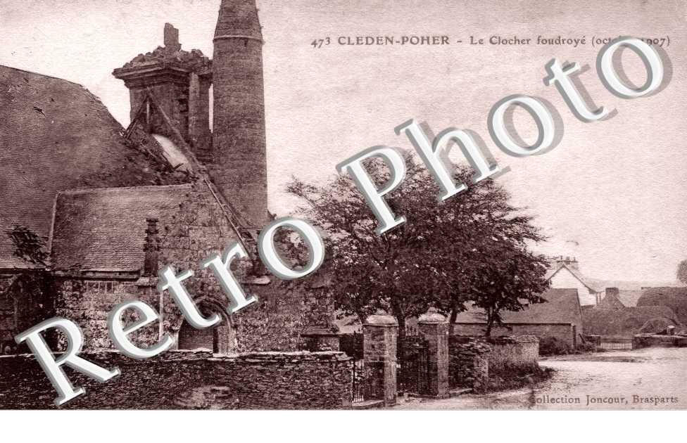 le clocher foudroyé (octobre 1907)