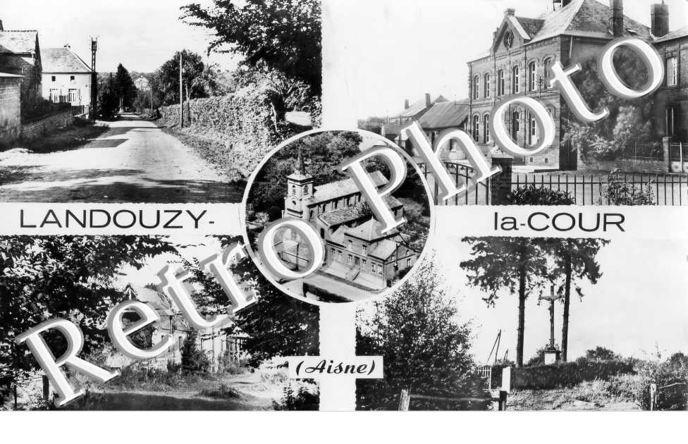 Ecole. Une rue. Le calvaire. Eglise