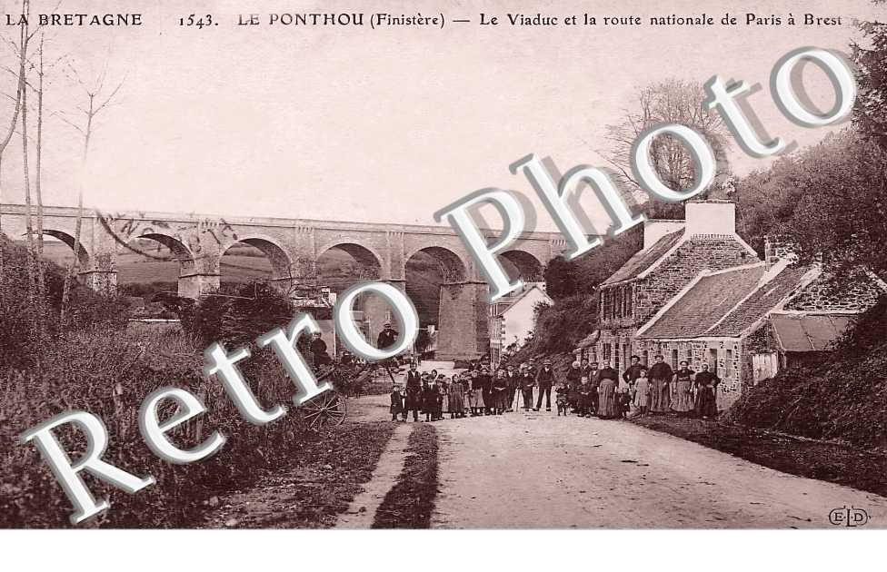 le viaduc et la route nationale de Paris à Brest