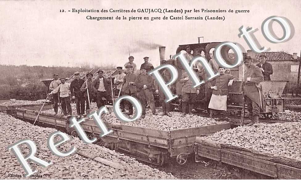 exploitation des carrières de Gaujacq par les prisonniers de guerre allemands