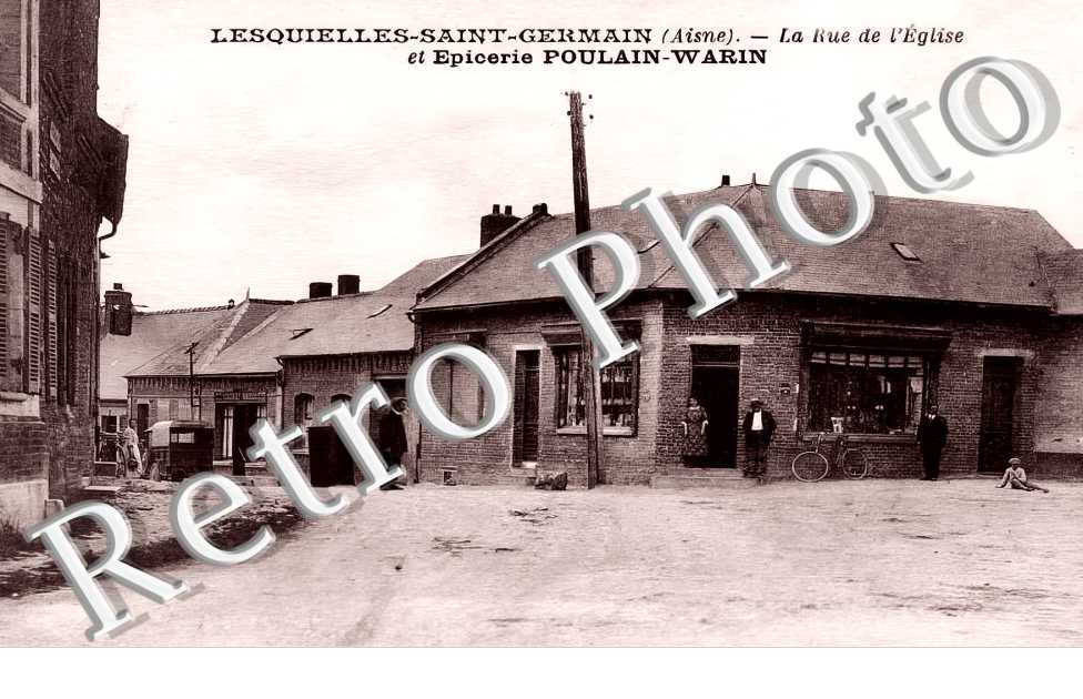la rue de l&#039;Eglise et épicerie Poulain-Warin