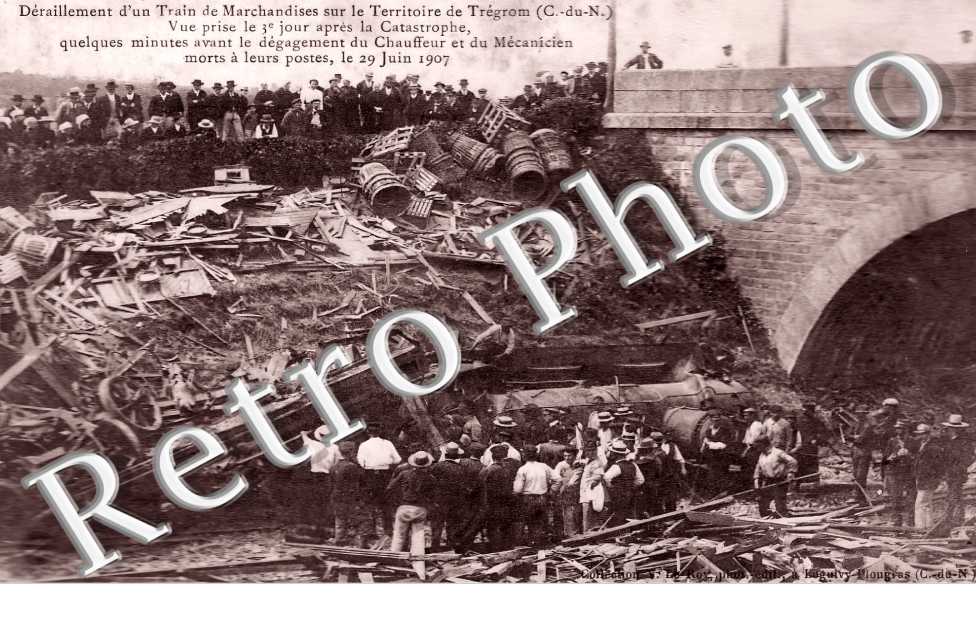 déraillement d&#039;un train ... le 3ème jour après la catastrophe ... le 29 juin 1907