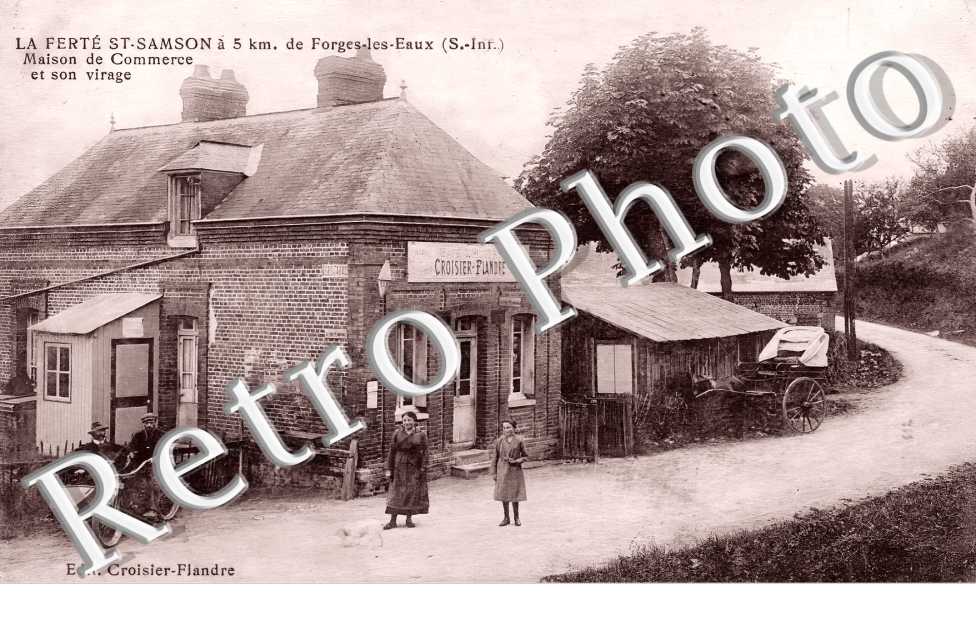 la Ferté Saint-Samson. Maison de Commerce et son virage