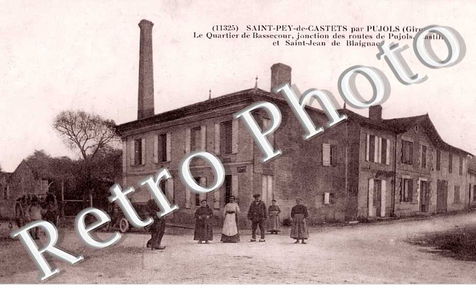 le quartier de Bassecour, jonction des routes de Pujols, Castillon et Saint Jean de Blaignac