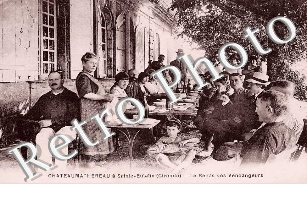 Château Mathereau. Le repas des vendangeurs