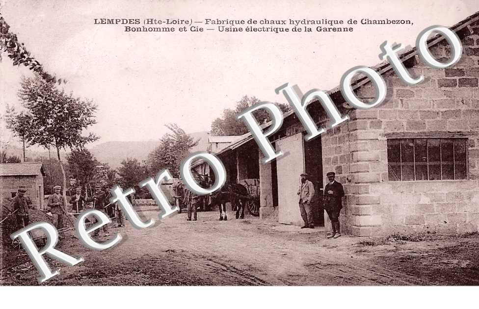 Fabrique de chaux hydraulique de Chambezon, Bonhomme et Cie. Usine électrique de la Garenne
