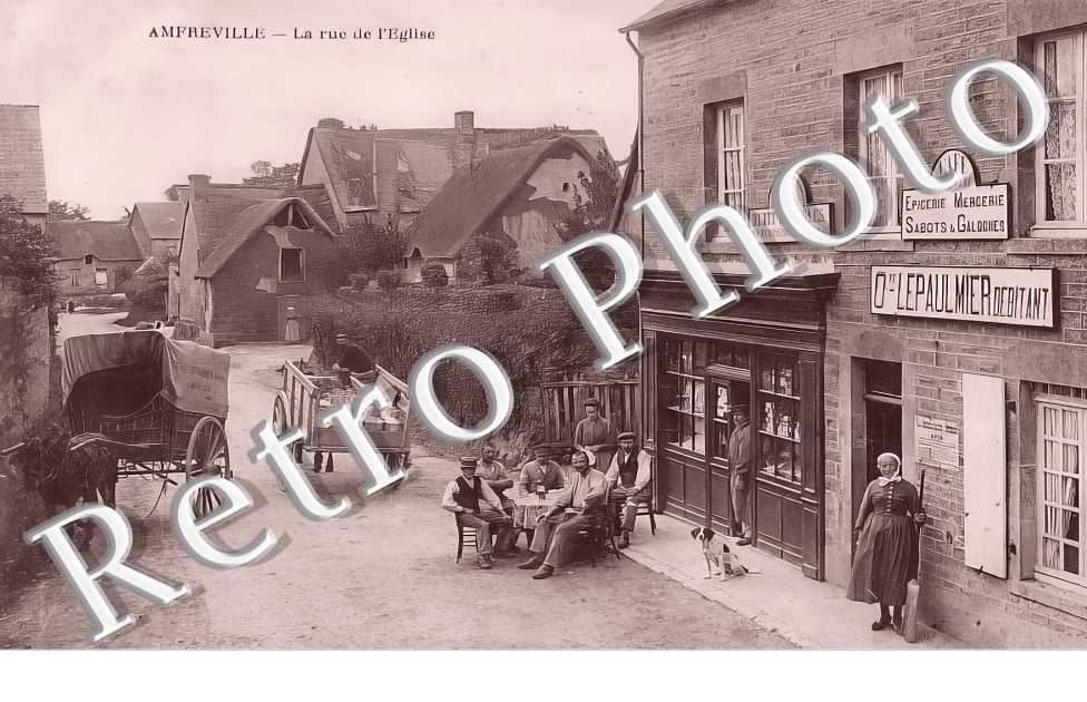 la rue de l&#039;église. Lepaulmier débitant