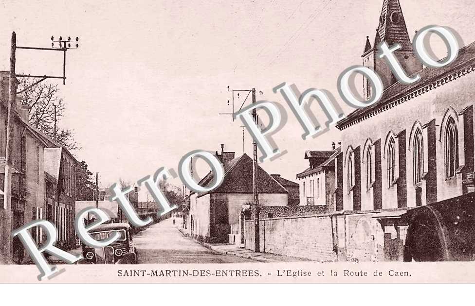 l&#039;église et la route de Caen