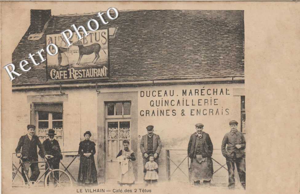 café des 2 Têtus. Duceau Maréchal Quincaillerie Graines & Engrais.