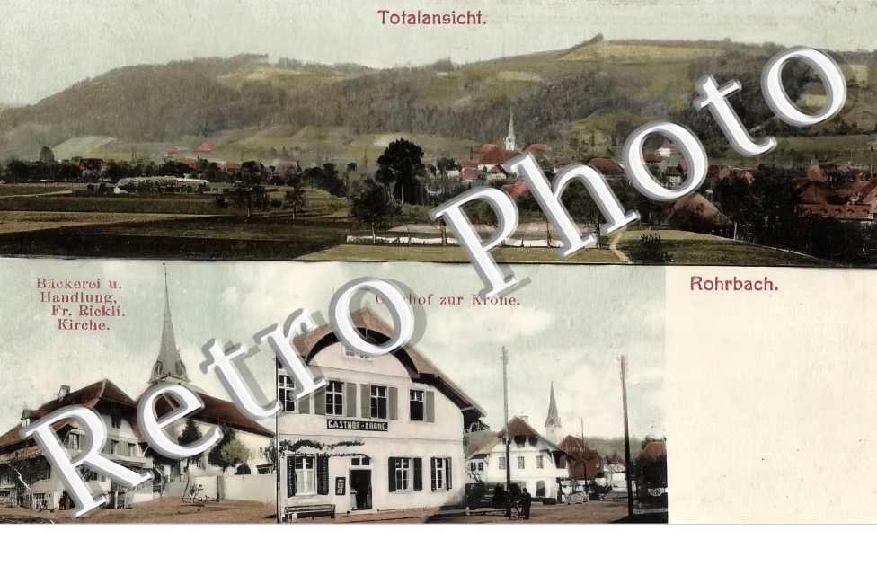 Bäckerei u. Handlung Fr. Rickli. Gasthof zur Krone