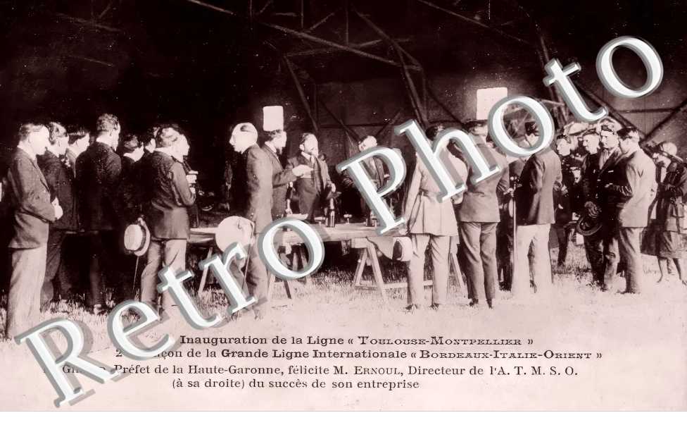 Inauguration de la ligne Toulouse-Montpellier. M. Giraud félicite M. Ernoul